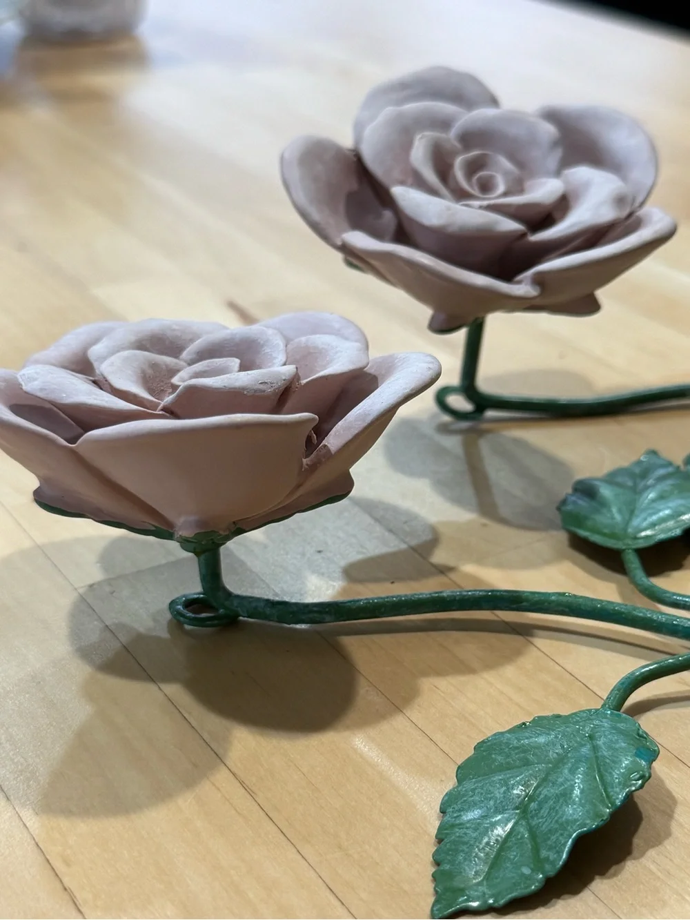 Pink Floral Hanging Wall Hooks Farmhouse Home Decor Set of 2 ~ 7” length 🌸